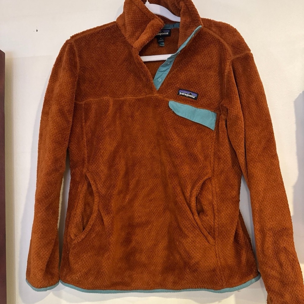 Patagonia Rust Fleece with Teal Trim